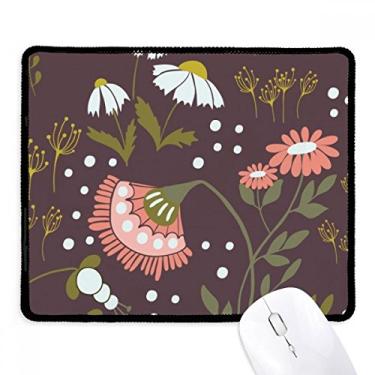 Imagem de Tapete de borracha para jogos com pintura de plantas de flores marrons