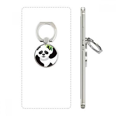 Imagem de Suporte de anel de telefone com padrão de arte tradicional de bambu panda chinesa suporte de laço ajustável