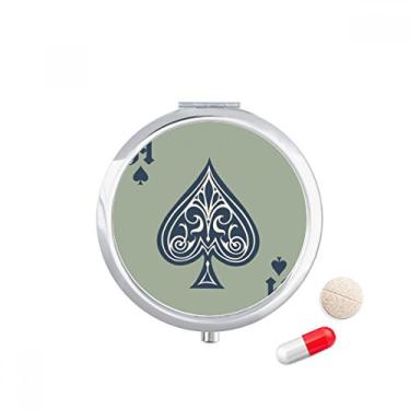 Imagem de Caixa de armazenamento de remédios com padrão de cartas de jogar, utensílios, porta-comprimidos