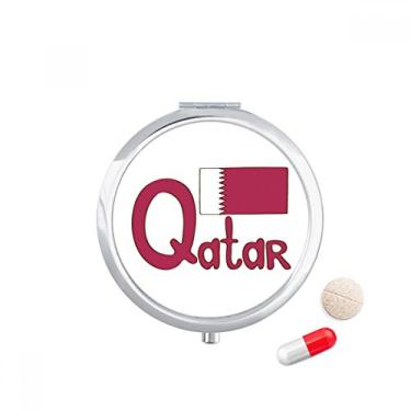 Imagem de Caixa de armazenamento de medicamentos com a bandeira nacional do Qatar com estampa roxa