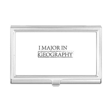 Imagem de Citação I Major in Geography Porta-cartões de visita Carteira de bolso