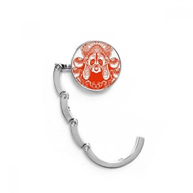 Imagem de Cabeça vermelha de ópera de Pequim, corte de papel, gancho de mesa, extensão dobrável decorativa