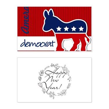 Imagem de Emblema America Burro Democrata Festival Ano Novo Cartão de felicitações Bless Mensagem presente
