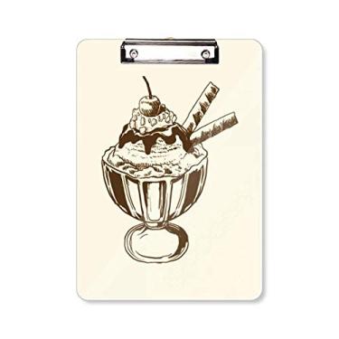 Imagem de Cherry Chocolate Biscuits Cup Sorvete Pasta Prancheta Placa de suporte A4