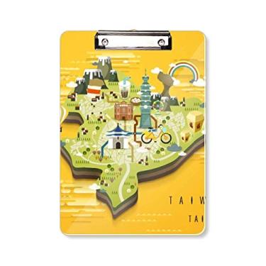 Imagem de Mapa de viagem Taipei China prancheta pasta bloco de escrita placa de apoio A4