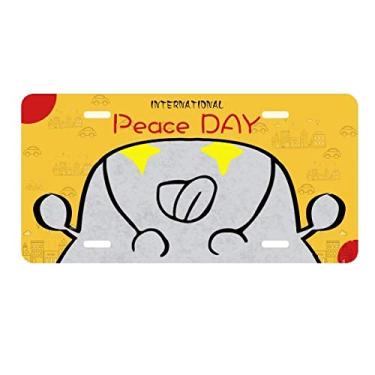 Imagem de DIYthinker Delicious Black Cute Chat Happy Pattern Placa de carro Decoração Dia da Paz