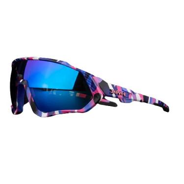 Imagem de KAPVOE Óculos de ciclismo polarizados TR90, óculos de sol esportivos leves para mulheres, homens, óculos de bicicleta, acessórios de corrida (17, 01 Lente)