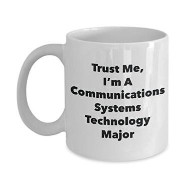 Imagem de Caneca Trust Me, I'm A Communications Systems Technology Major - Caneca de café divertida - Lindas ideias de presentes de formatura para amigos e colegas de classe (325 ml)