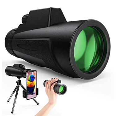 Imagem de Telescópio monocular - 12X50 High Power HD Clear BAK4 Prisma à prova d'água, com suporte e tripé, para observação de pássaros, acampamento e fósforo
