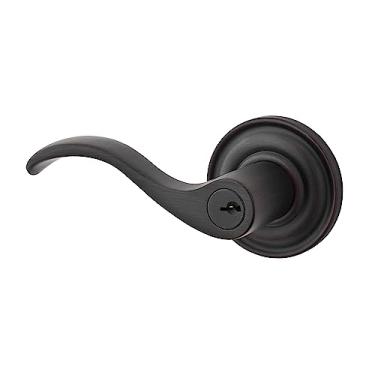Imagem de Baldwin Reserve ENCURLTRR112 Entry Left Hand Curved Lever and Traditional Round Rose Venetian Bronze Finish