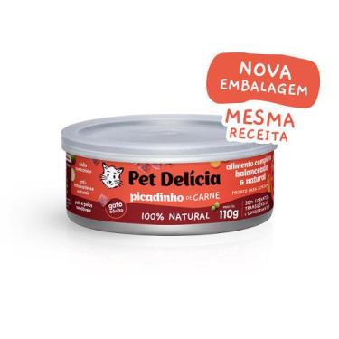 Imagem de Ração Úmida Pet Delícia Gatos Picadinho De Carne - 110G  - Pet Delicia