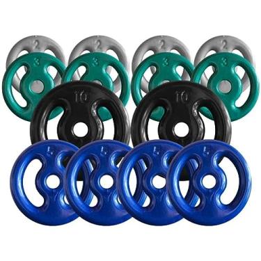 Imagem de Combo com 14 Anilhas Emborrachadas - 60 Kg