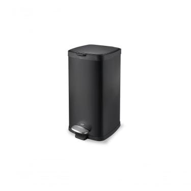 Imagem de Lixeira Brinox Pedal Preta 20 Litros Em Aço Carbono Pintado, Linha Frame. Preto
