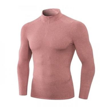 Imagem de compression shirt Camisa de base de corrida esportiva de inverno com gola alta/gola alta, camisa justa de manga comprida quente masculina (Color : A8, Size : XXL)