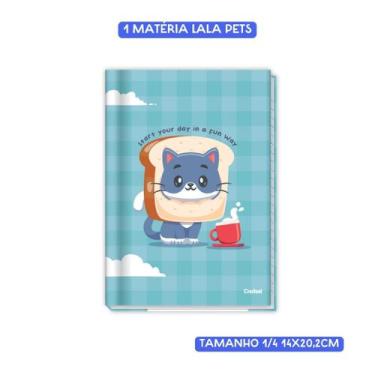 Imagem de Caderno Brochura 1/4 Lala Pets - 1 Matéria 14X20,2cm - 80 Folhas- Cred