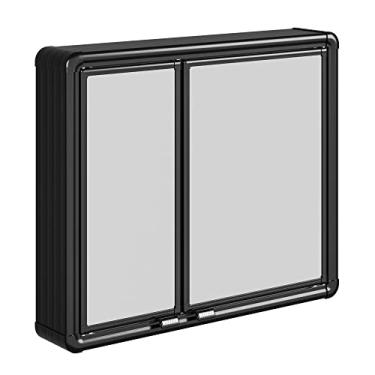 Imagem de Armário Plástico com Perfil de Alumínio com 2 Portas 54x11,3x45cm de Sobrepor Preto Astra