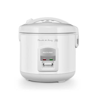 Imagem de Panela De Arroz Multilaser 220V-400W - 5 Xícaras, Função Manter Aquecido E Bandeja De Cozimento A Vapor - Branca - Ce02