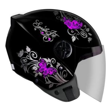 Imagem de EBF Capacete Spark Jet Borboleta 56/Pto Lilas