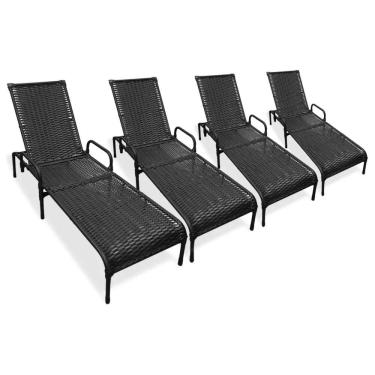 Imagem de Kit 4 Cadeiras Catar com Regulagem para Piscina, Área Externa