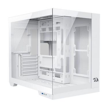 Imagem de Gabinete Gamer Redragon Wideload Pro MidTower S/Fan S/Fonte Vidro Temperado Branco - CA-604W-PRO