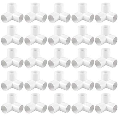 Imagem de ZOENHOU 20 peças 2,5 cm 3 vias SCH40 cotovelo encaixe de PVC, tubo de PVC resistente para móveis conector adaptador de grau estrutural