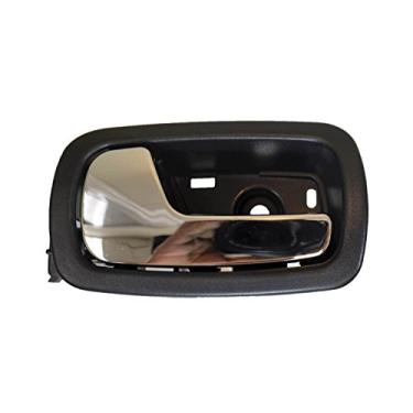 Imagem de PT Auto Warehouse GM-2007MA-RL - Maçaneta interna interna interna da porta, caixa preta com alavanca cromada - sem vidros elétricos, lado do motorista traseiro