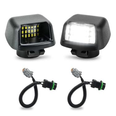 Imagem de Bestview Luz de placa de licença LED com etiqueta de lente lâmpada traseira com soquete de montagem de chicote de fios de substituição para Nissan Frontier 2007-2019, caminhonete Armada Titan Xterra