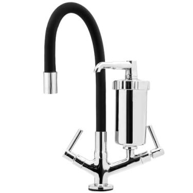 Imagem de Bruno Acabamentos Torneira Gourmet de Luxo com Filtro para Bancada - Silicone Preto, Design Moderno