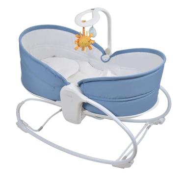 Imagem de Clingo Cadeira Moisés Aconchego com Vibração e Canções de Ninar, (Suporta até 18kg), Azul