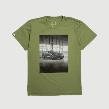 Imagem de Camiseta Masc. DTG Chevrolet Camaro Hangar - Verde Oliva-Masculino