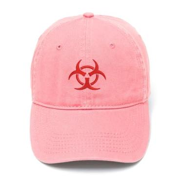 Imagem de L8502-LXYB Boné de beisebol masculino bordado Biohazard algodão lavado, rosa, 7 1/8