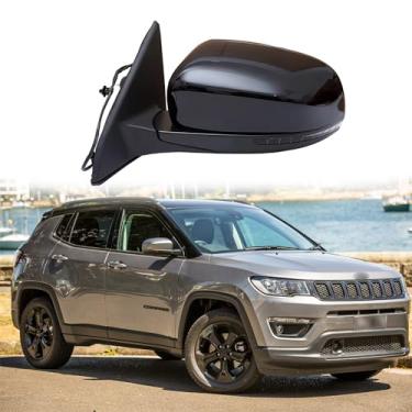 Imagem de Espelho retrovisor lateral do motorista adequado para Jeep Compass 2017-2021 Substituição do espelho lateral da porta lateral Montagem do espelho retrovisor ajuste de lente elétrica, seta,