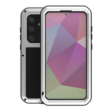 Imagem de LOVE MEI Capa para Samsung Galaxy S24+/S24 Plus, capa de proteção de corpo inteiro, resistente, resistente, militar, de alumínio, metal à prova de choque, com vidro temperado, para Galaxy S24+/S24