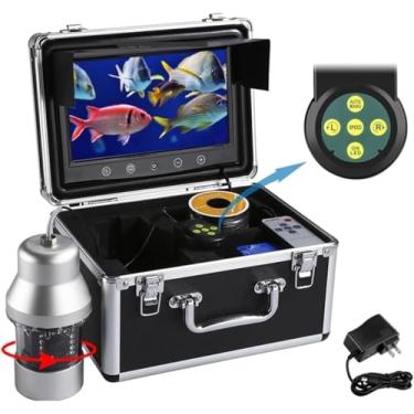 Imagem de Câmera de pesca subaquática Câmera de pesca subaquática de 9 polegadas tela colorida grande 1000TVL Fish Finder 360 ° rotação horizontal câmera à prova d'água cabo de 30M