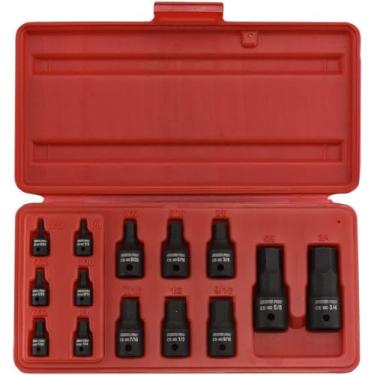 Imagem de NEIKO Conjunto de soquetes Allen 01142B | 14 peças | SAE | Chave de 9,5 mm a 1,9 mm | 0,6 cm, 9,5 mm e 1,27 cm | Grau de impacto Cr-Mo