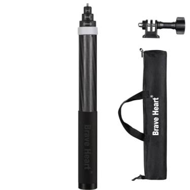 Imagem de Bastão de selfie de fibra de carbono verdadeiro com estojo de transporte, monopé impermeável monopolo 36 a 299 cm para GoPro Go Pro Hero 13 12 11 10 9 insta360 insta 360 x4 x3 x2 x ONE R RS acessórios
