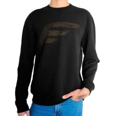 Imagem de Moletom Ellus Masculino Crewneck Maxi Logo Preto-Masculino