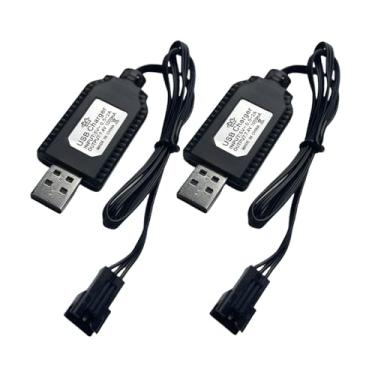 Imagem de Cabo carregador USB de 7,4 V com plugue SM-3PIN, compatível com carro RC, avião, tanque, barco RC e outros brinquedos de controle remoto para carregador USB universal de 7,4 V 2S com proteção de