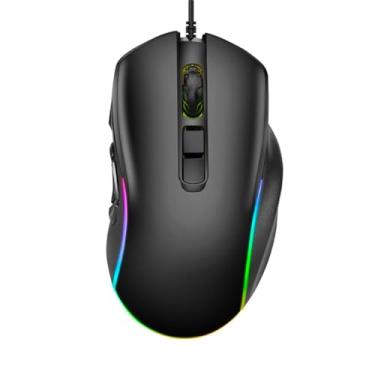 Imagem de Mouse para Jogos, RGB Macro Define 6 Níveis Ajustáveis ​​Dpi 7200 Dpi Mouse de Escritório, Mouse de Computador Com Fio de Resolução óptica, Compatível Com Home Office