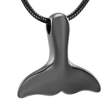 Imagem de Colares de urna, joias de cremação, colar de cinzas, cauda de baleia, pingente de cremação, colar memorial urna de cinzas para homens/animais de estimação, joia funerária, 15-45mm, metal, aço