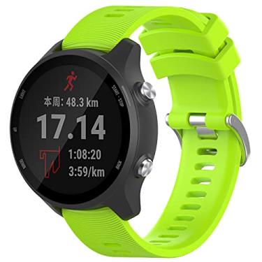 Imagem de Anuoli Pulseira de relógio Garmin Forerunner 245/645/55, silicone macio de 20 mm para Galaxy Watch 6/5/4, para Garmin Venu/Venu Sq/Vivomove HR/Vivoactive 3/245 Music/645 Music Smartwatch (verde)