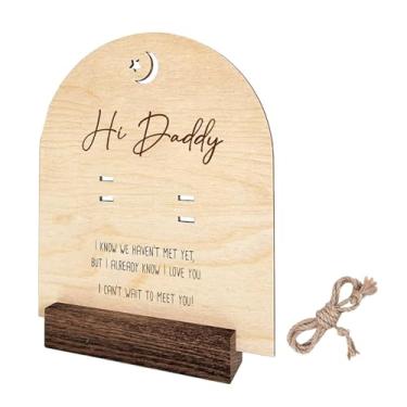 Imagem de Momento de teste de gravidez de | de anúncio Hi Dad Woode para bebê novo | Anúncio criativo de gravidez para o pai, ideias fofas de anúncio de bebê