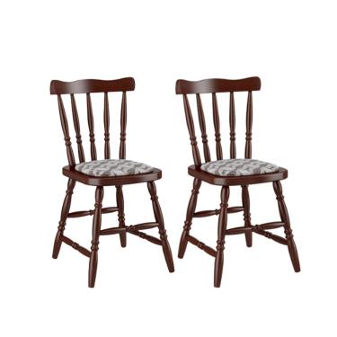 Imagem de Kit com 2 Cadeiras Estofadas Piratini Colonial - 155EA - Castanho