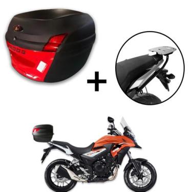 Imagem de Baú 34 litros Awa Proos com Bagageiro para CB 500X 2013-2023, Vermelho
