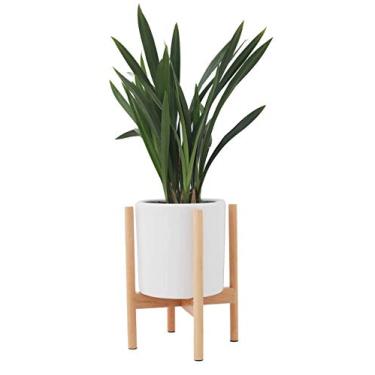 Imagem de Suporte para Plantas de Madeira, Suporte Moderno Feito à Mão para Flores de 11 Polegadas, Cabe Em Vasos de 6,3 Polegadas, Uso Interno e Externo, Sala de Estar, Varanda, Suporte