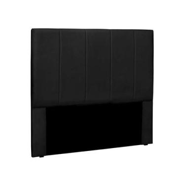 Imagem de Cabeceira King Ravenna Poliuretano Preta - Spezzia Decor