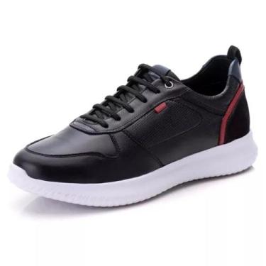 Imagem de Tênis Masculino Comfort Couro Gel 3022 - Ranster, Preto, 44