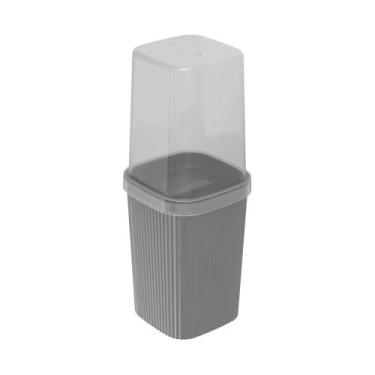 Imagem de Porta escova 380ml classic frisos preto plasutil