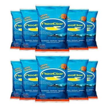 Imagem de Kit 25 Pastilhas Tabletes Cloro 200g Multiação P/ Piscina - NEOCLOR 