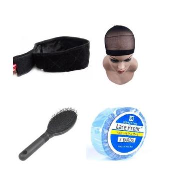 Imagem de Kit Hair Grip + Wig Cap + Escova + Fita Azul Lace Front 3Mt - C e c sh